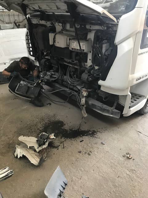 Iveco tamir öncesi hasar görüntüsü, Kısmet Ticari Araçlar, Çorlu Tekirdağ ağır vasıta servisi