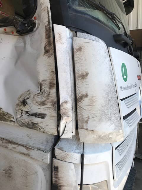 Mercedes-Benz Actros 1845 tamir öncesi hasar görüntüsü, Kısmet Ticari Araçlar, Çorlu Tekirdağ ağır vasıta servisi